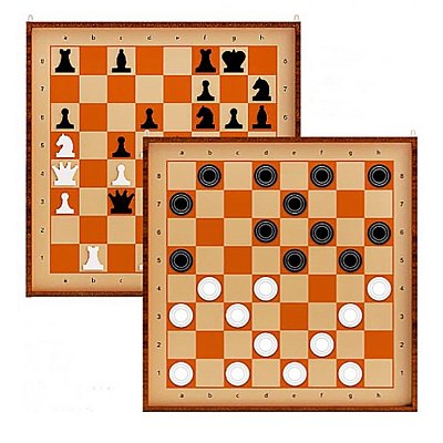 Игра Шахматы и шашки магн. демонстрац. доска 73×73x3.5см, фигуры в наб 03903