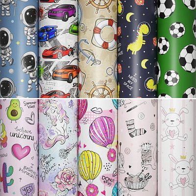 Бумага упаковочная «For Kids»70×100 см10 дизайнов ассортиЗОЛОТАЯ СКАЗКА591918