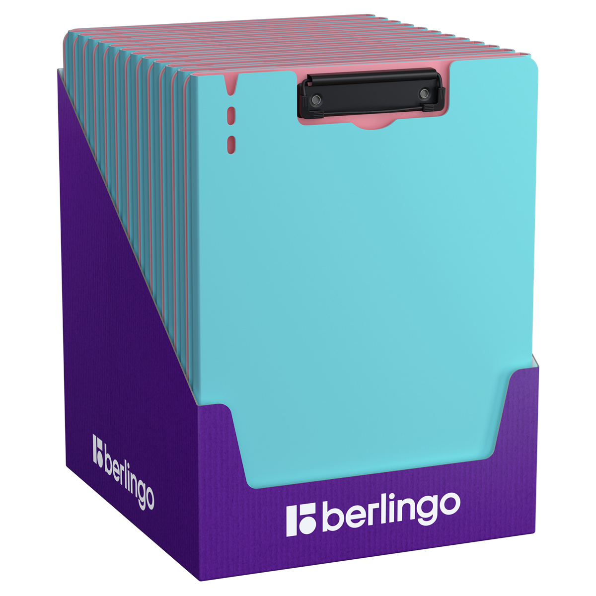 Папка-планшет с зажимом Berlingo «Haze» А4, пластик (полифом), 1800мкм, голубая