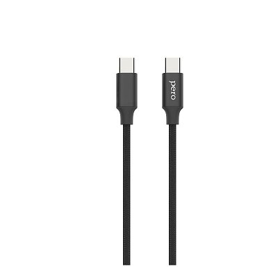 Кабель USB PERO DC-05 Type-C to Type-C, 3А, 60W, 2м, Black