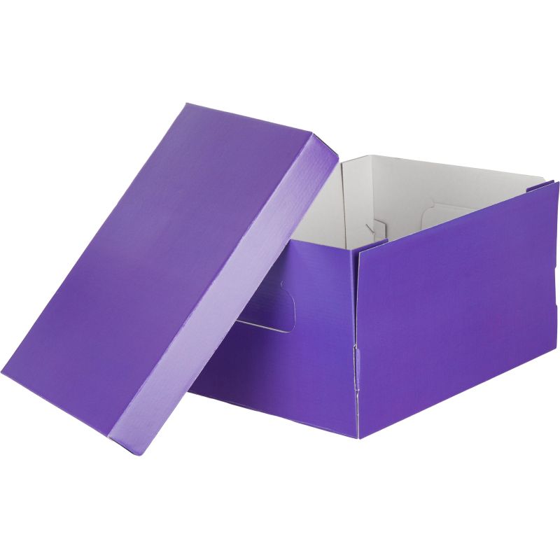 Короб архивный для хранения унив. Attache 335×245х185 сиреневый кашир. карт
