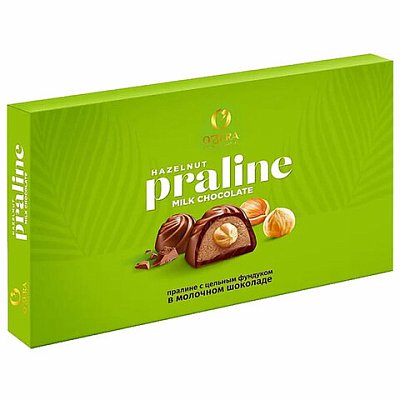 Конфеты шоколадные O'ZERA «Praline» пралине с цельным фундуком, 190 г