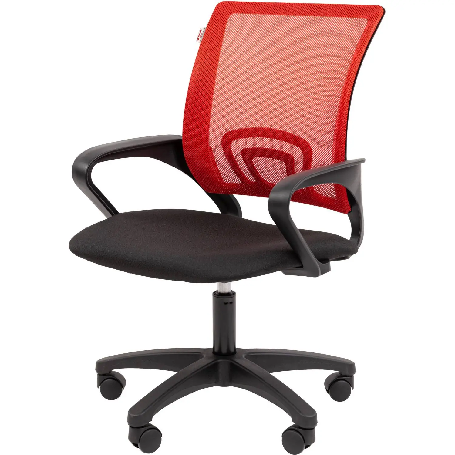 Кресло офисное Easy Chair 304 LT красное/чёрное (сетка/ткань, пластик)