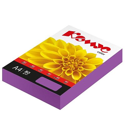 Бумага цветная Комус Color (лиловый интенсив), 80г, А4, 500 л. 