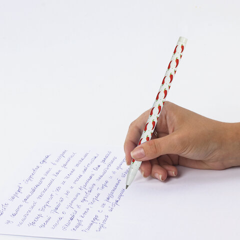 Ручка шариковая BRAUBERG SOFT TOUCH STICK «CHILI PEPPER», СИНЯЯ, мягкое покрытие, узел 0.7 мм