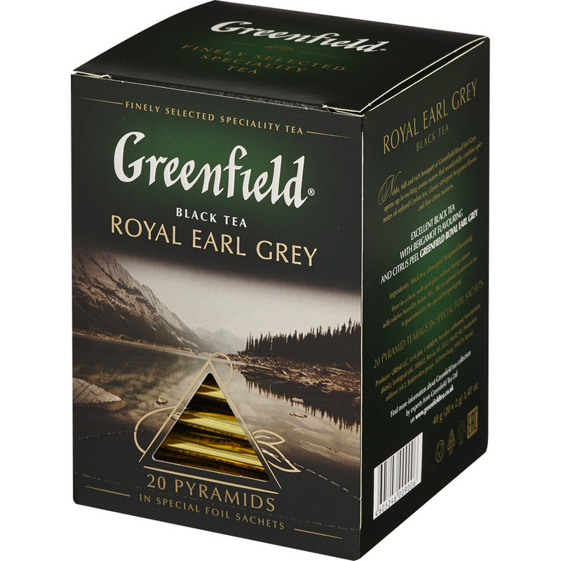 Чай Greenfield Royal Earl Grey черн фольг. пирамидки 20 пак/уп