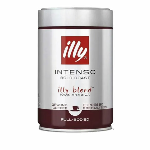 превью Кофе молотый ILLY «Intenso» ИТАЛИЯ, 250 г, жестяная банка