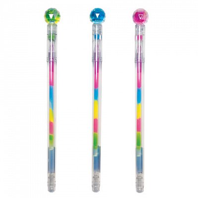 Ручка с топпером гелевая ЮНЛАНДИЯ «Хрустальный шар», ассорти, РАДУЖНЫЕ чернила, игольчатый пишущий узел 0.7 мм
