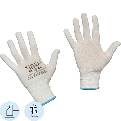 Перчатки защитные TOPFORT нейлоновые белые р. 10 (XL)