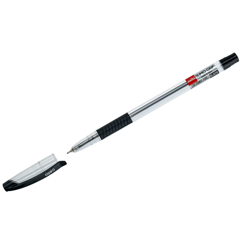 превью Ручка шариковая Cello «Slimo Grip» черная, 0.7мм, грип, штрих-код