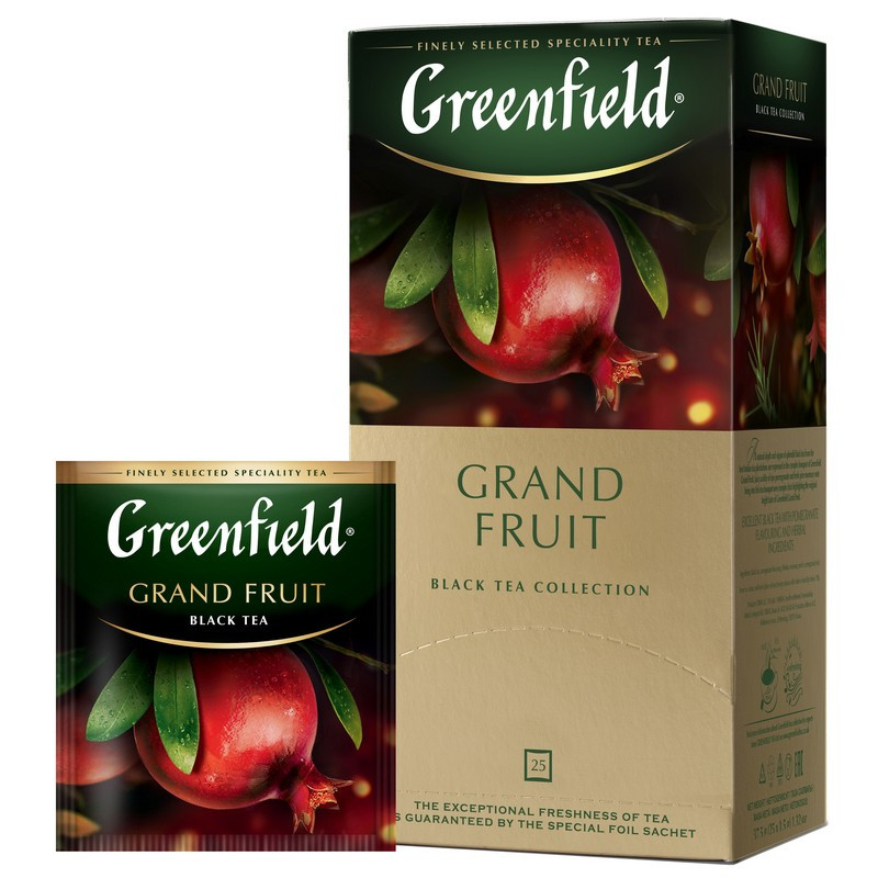 Чай Greenfield Grand Fruit черный с гранатом 25 пакетиков