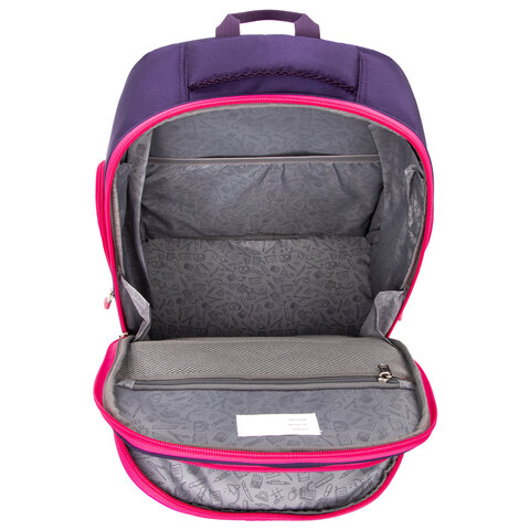 Рюкзак BRAUBERG CLASSICлегкий каркаспремиум материалGraceful catфиолетовый37×32х21 см270087