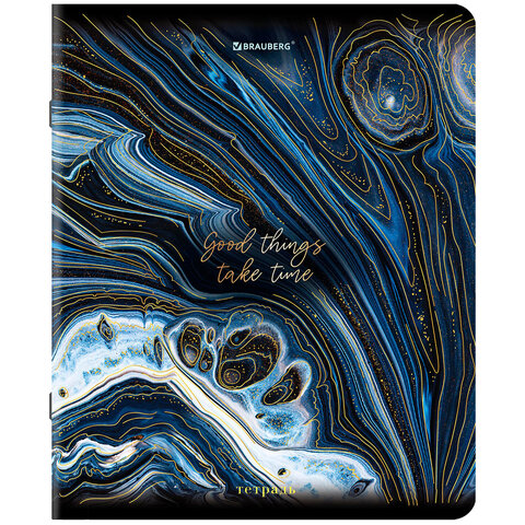 Тетради ДЭК А5 48 л. КОМПЛЕКТ 5 шт. BRAUBERGклеткаSoftTouchфольга«Marble»404680