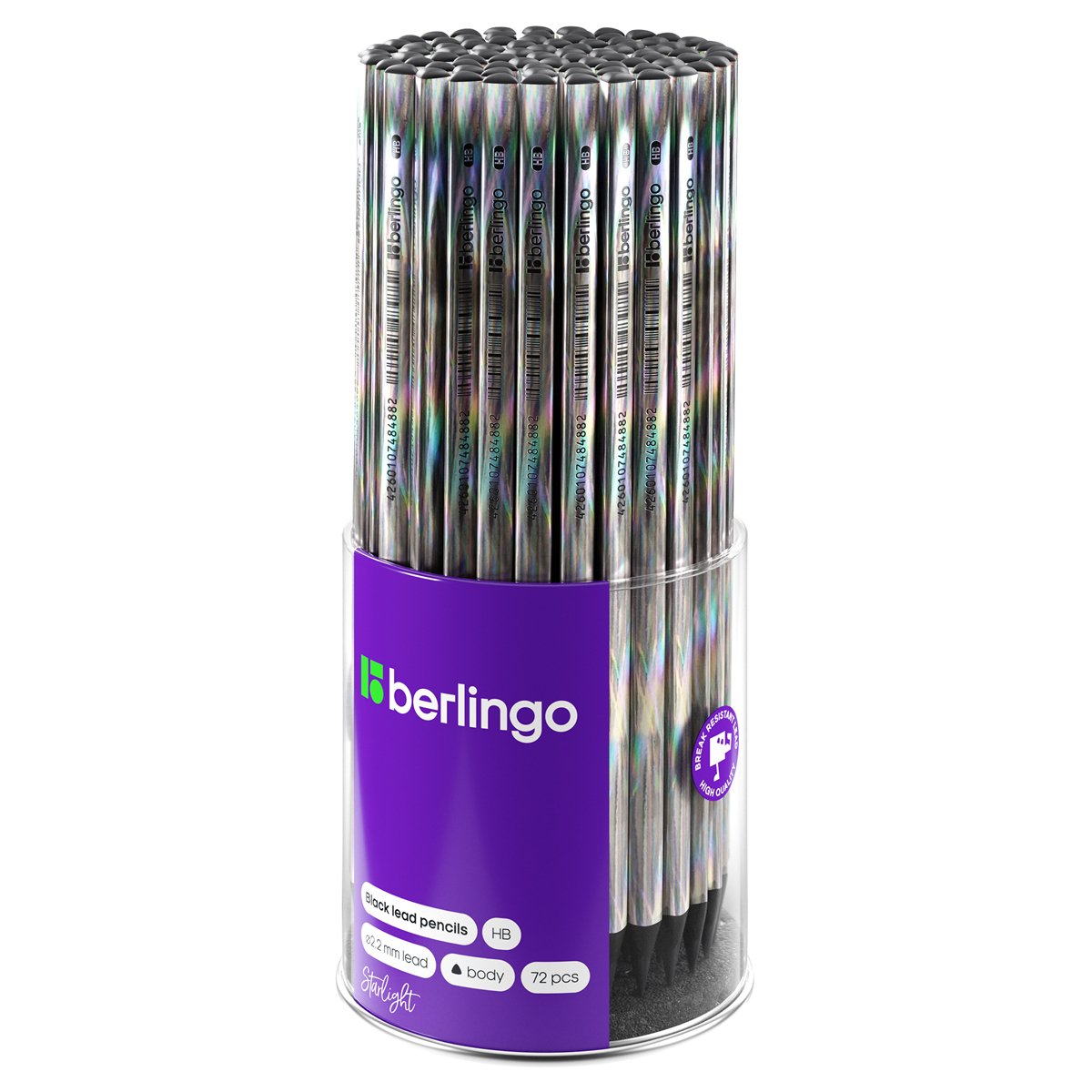 Карандаш ч/г Berlingo «Starlight» HB, черное дерево, трехгранный, заточен. 