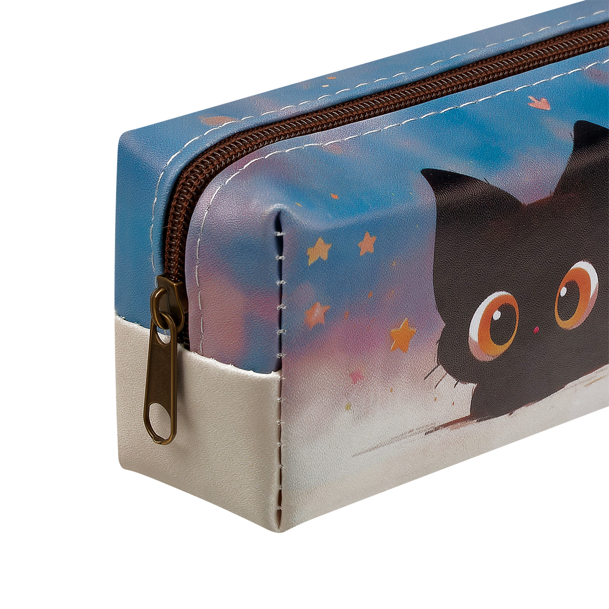 Пенал мягкий 200×55×40 MESHU «Surprised Cat», искусственная кожа