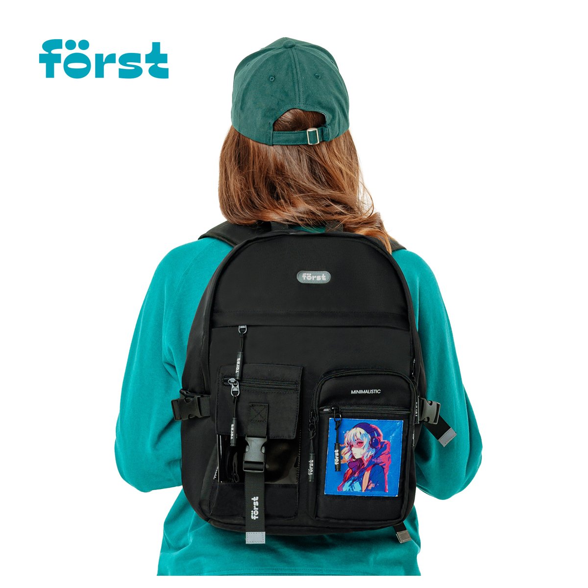 Рюкзак Först F-Teens «Anime girl» 40×28×15см, 1 отделение, 7 карманов, уплотненная спинка