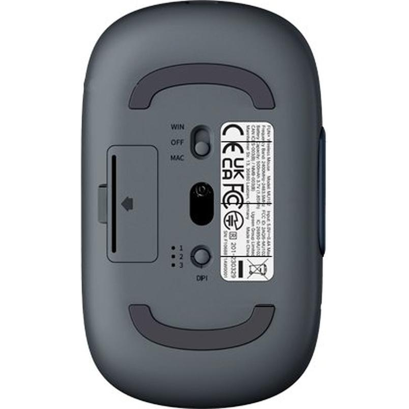 Мышь компьютерная UGREEN MU102 (90538)WLS, FUN+, 2.4 GHz&BT, глубокий синий