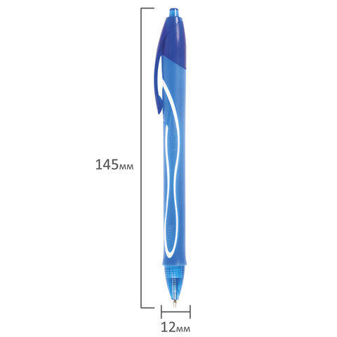 Ручка гелевая автоматическая Bic Gelocity Quick Dry синяя (толщина линии 0.35 мм)