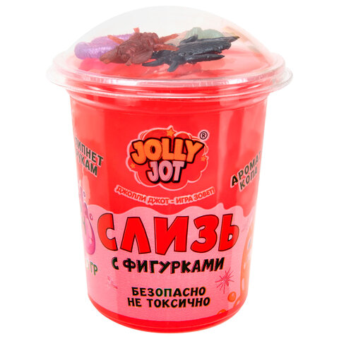 Слайм, слизь с фигурками, насекомые, 200 г, НАБОР 3 шт., JOLLY JOT (ДЖОЛЛИ ДЖОТ)