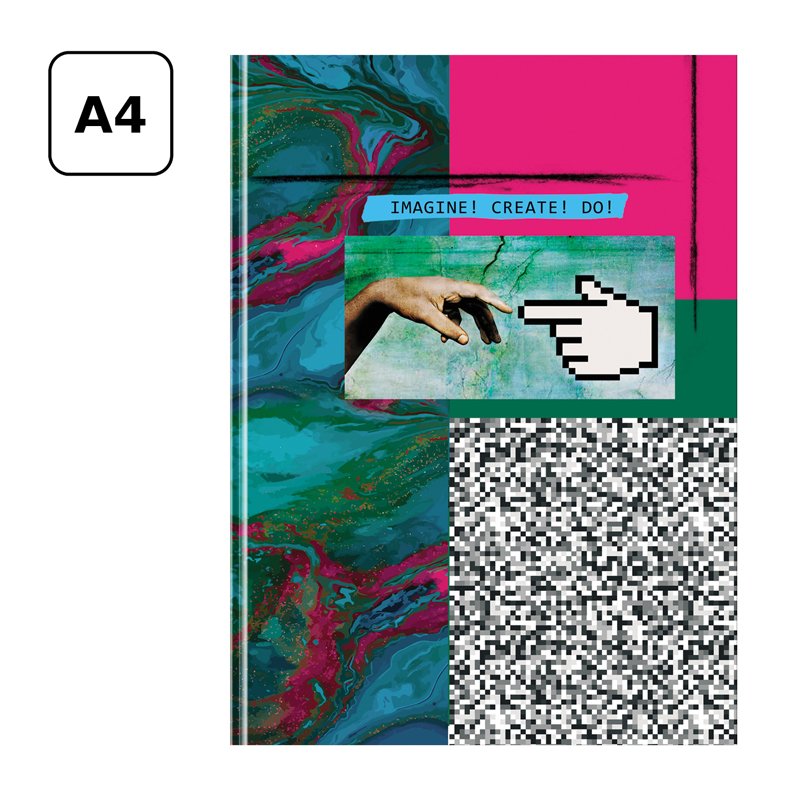 Бизнес-блокнот А4, 80л., BG «Imagine Create Do», матовая ламинация