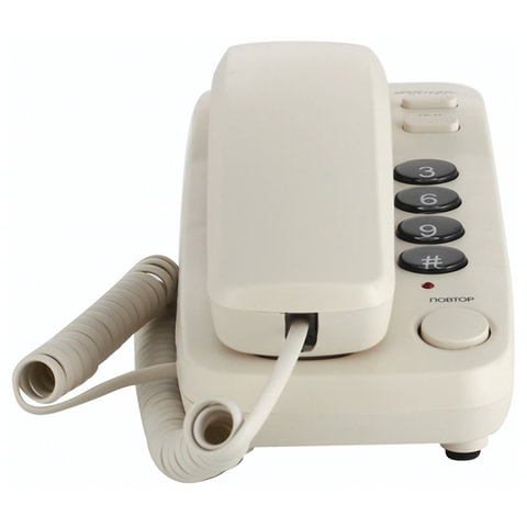 Телефон RITMIX RT-100 ivory, световая индикация звонка, отключение микрофона, слоновая кость