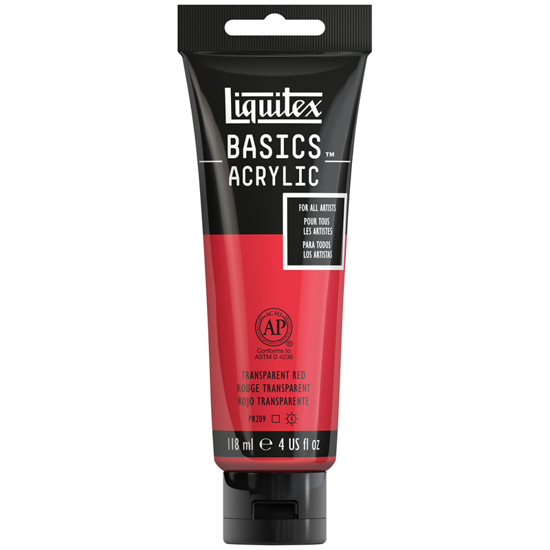 превью Краска акриловая художественная Liquitex «Basics», 118мл, туба, 047 красный прозрачный