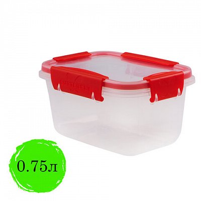 Контейнер с крышкой пищевой 0.75 л герметичный, BUTTERFLY, ланч бокс, 8.5×15.6×11 см, прозрачный, 7820699