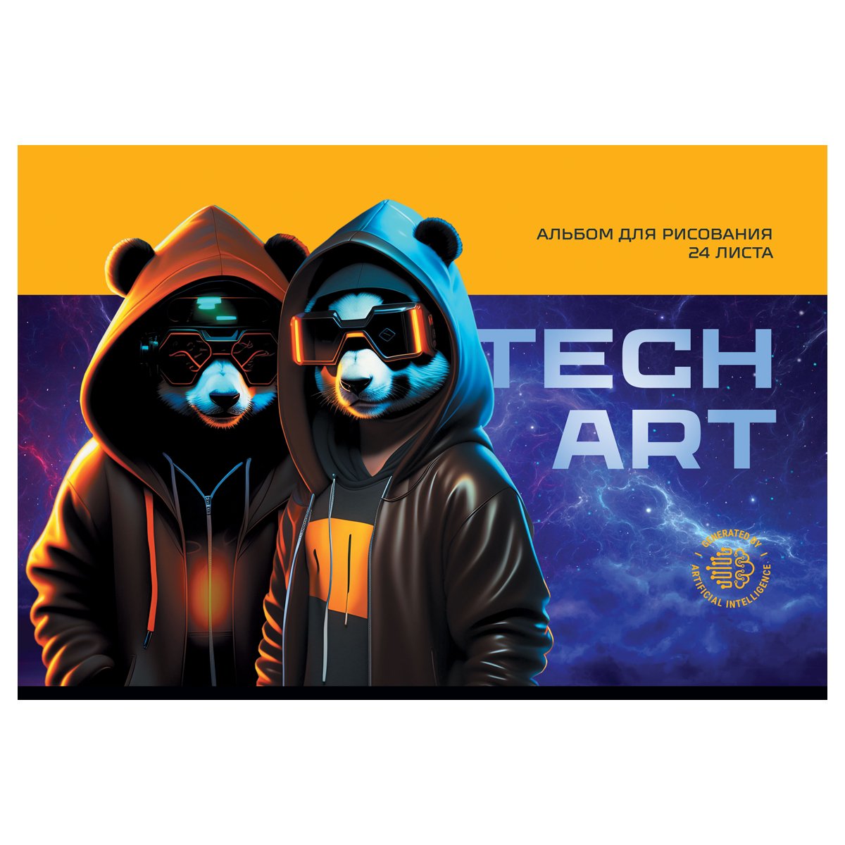 Альбом для рисования 24л., А4, на скрепке BG «TechArt»