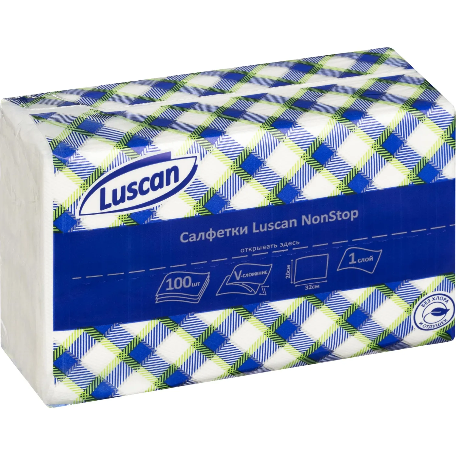 превью Салфетки бумажные для диспенсера Luscan NonStop N4 21x33 см белые 1-слойные 100 штук в пачке