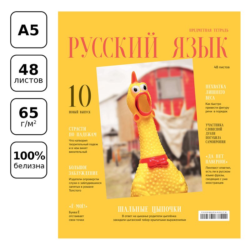 Тетрадь предметная 48л. BG «Скандальности» - Русский язык, глянцевая ламинация