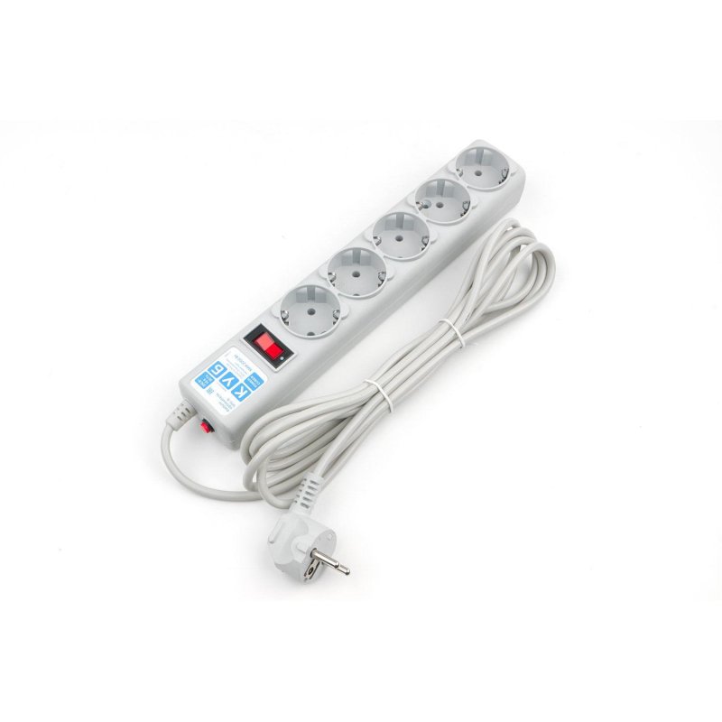 Сетевой фильтр Power Cube B 1.9 м 5 розеток (серый) 10А/2.2кВт(SPG-B-6)