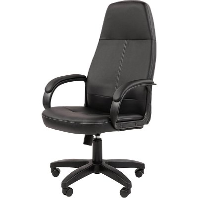 Кресло VT_EChair-674 TPU кож. зам черный пластик