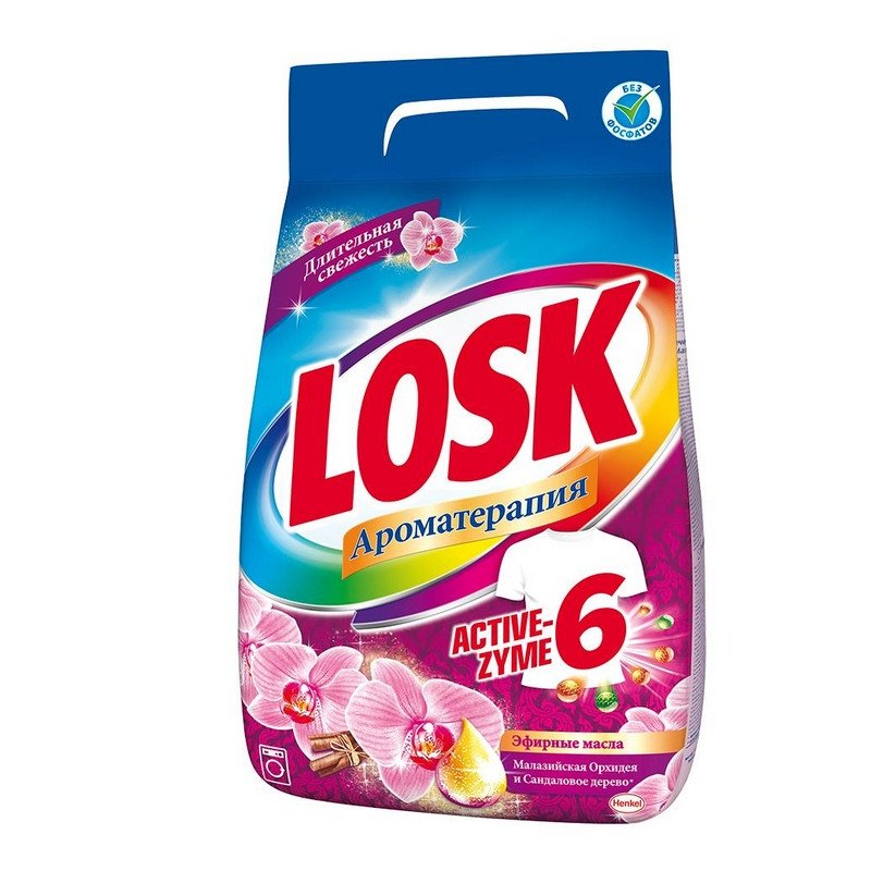 превью Порошок стиральный автомат Losk Арома Орхидея для цветного и белого белья 2.7 кг