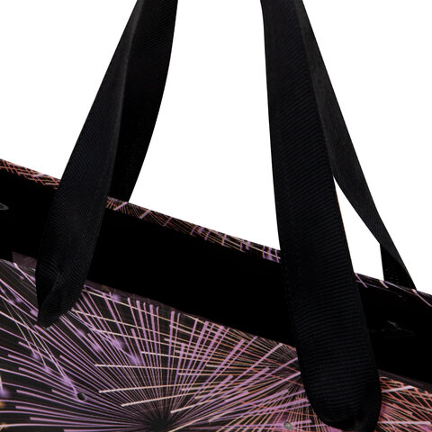 Пакет подарочный (1 штука) 26×13x32 см (L), «LED Bag», черный, ЗОЛОТАЯ СКАЗКА