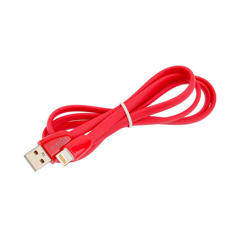 Кабель силиконовый USB – Lightning 8 pin, 1 м, VIXION PRO VX-12i, для зарядки и передачи данных, красный, 02977