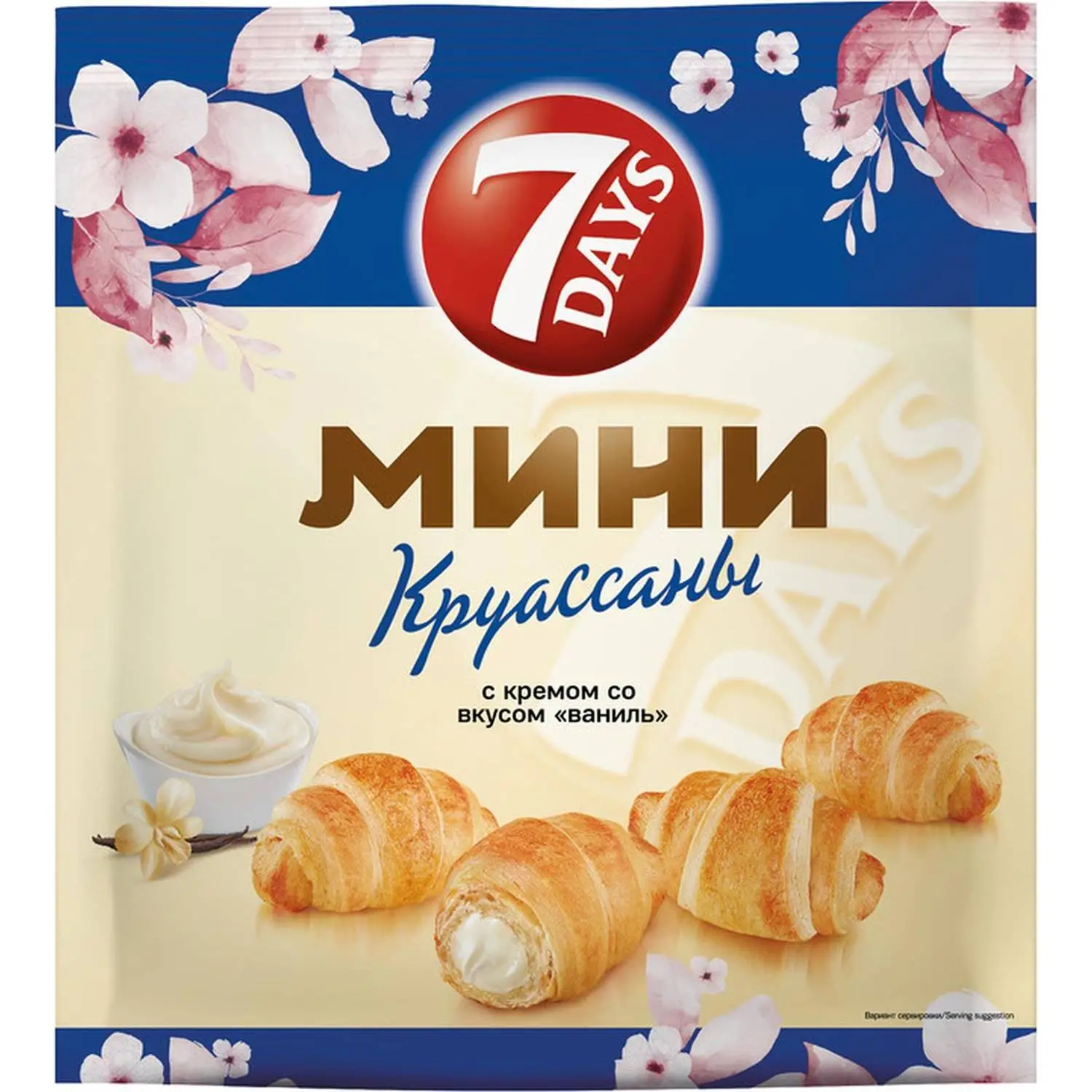 превью Круассан 7 Days мини c кремом со вкусом ваниль 265 г (10 штук в упаковке)