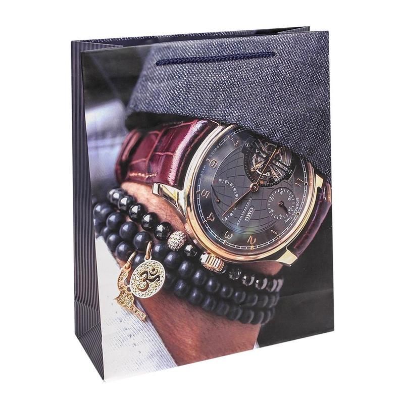Пакет подарочный бумажный Omg-gift Мужской (32×26×10 см)