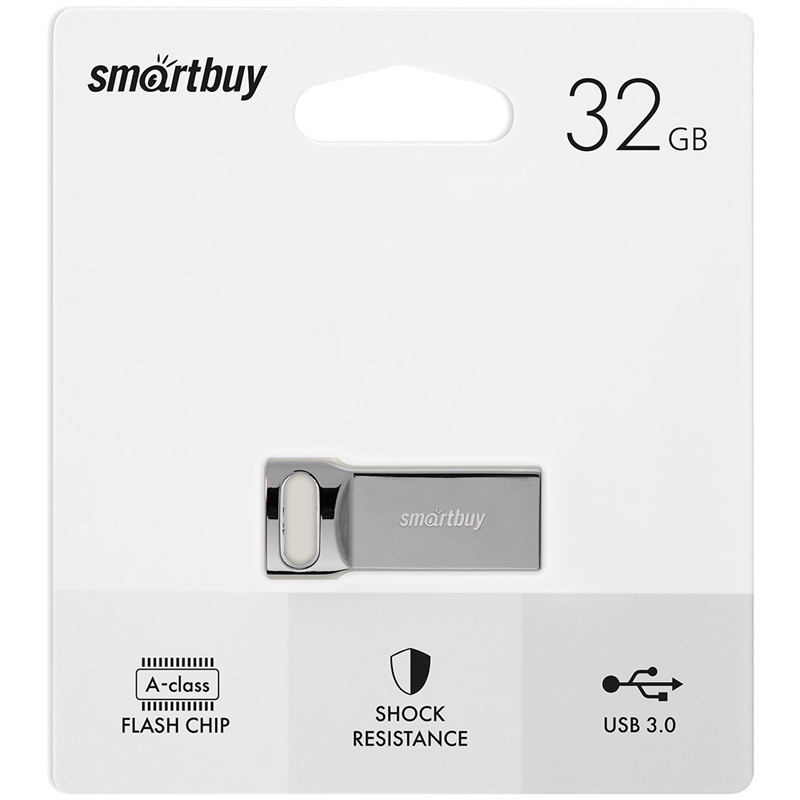 Память Smart Buy «M2» 32GB, USB 3.0 Flash Drive, серебристый (металл. корпус )
