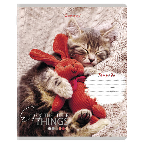 Тетради 12 л. КОМПЛЕКТ 10 шт. BRAUBERG, клетка, обложка картон, ПИТОМЦЫ