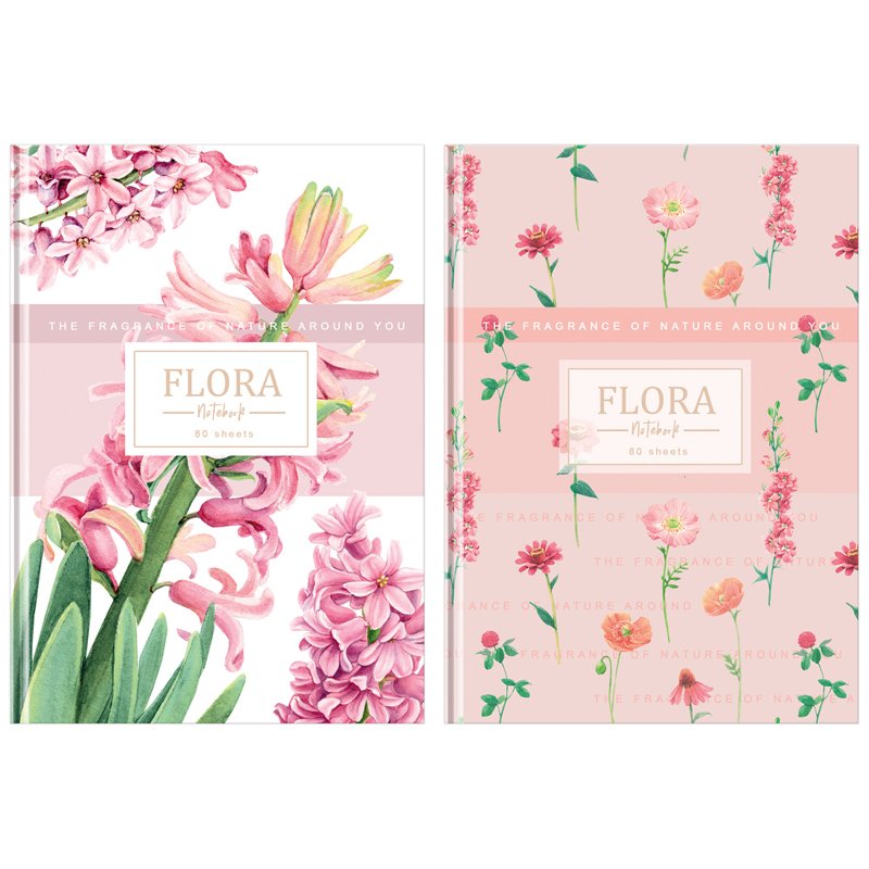 превью Бизнес-блокнот А5, 80л., BG «Flora», матовая ламинация, выб. лак
