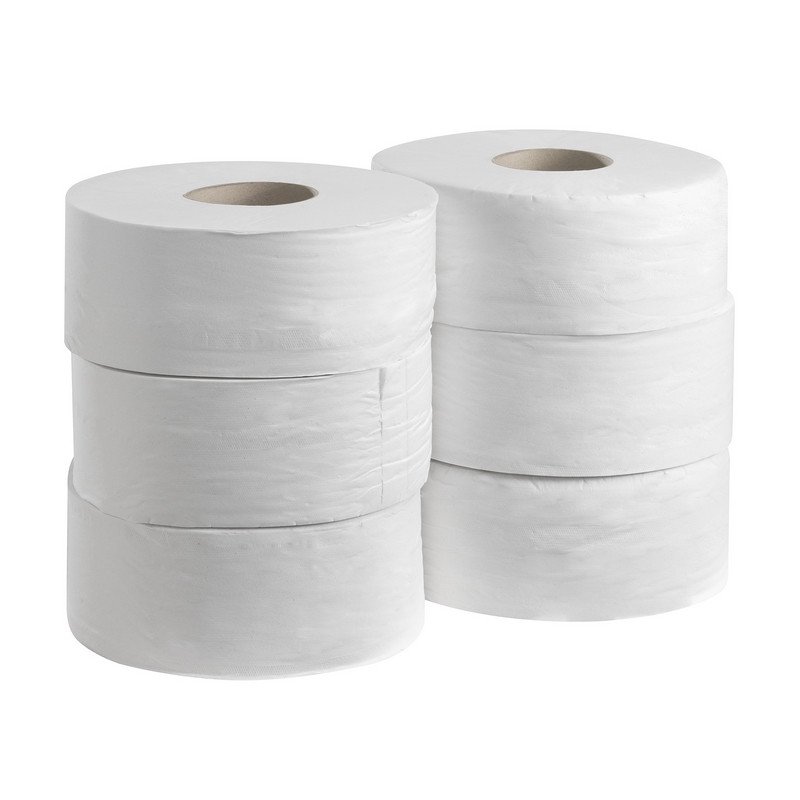 Бумага туалетная для диспенсеров KK Kleenex Jambo Roll 2-слойная белая 6 рулонов по 190 метров 8570