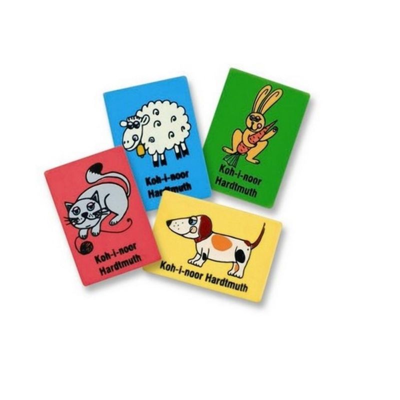 Ластик KOH-I-NOOR ANIMALS 6200, 45×31х12мм, мягкий ассорти
