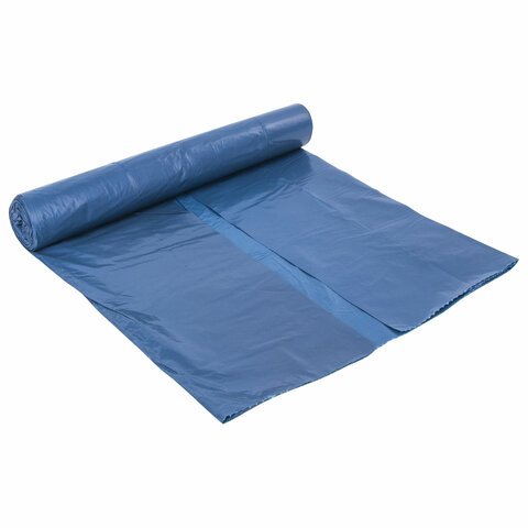 Мешки для мусора, 120 л, ЛАЙМА, комплект 10 шт., рулон, ПВД, особо прочные, 70×110 см, 40 мкм, синие