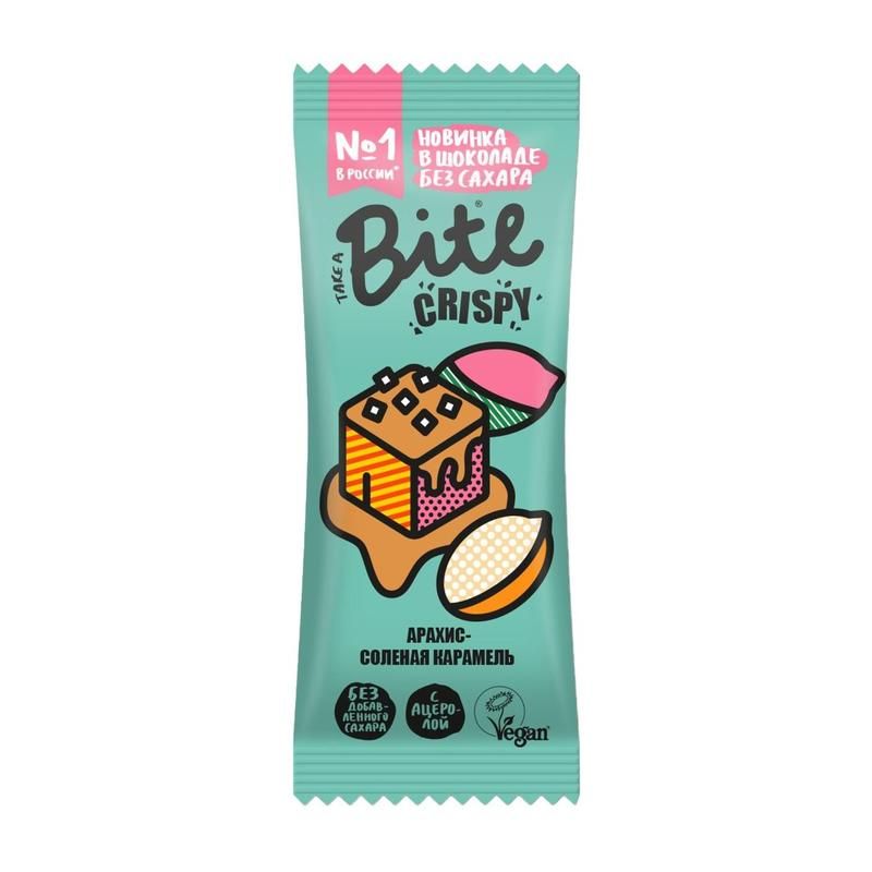 Батончик Crispy Bite арахис-соленая Карамель 45 г арт. 1238539 - купить ...