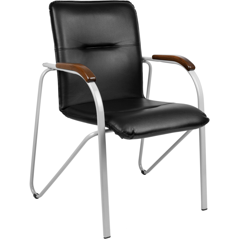 Конференц-кресло UA_EChair SAMBA Silver к/з черн./орех (V-4 1.031)