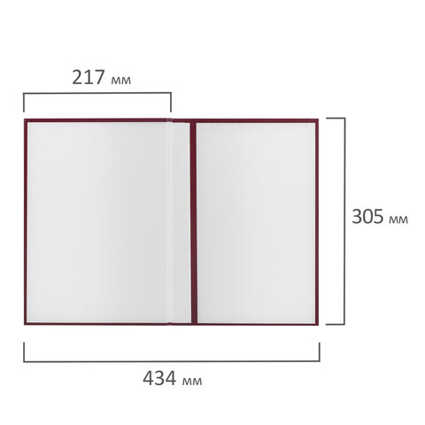 Папка адресная бумвинил с виньеткой, формат А4, бордовая, индивидуальная упаковка, STAFF