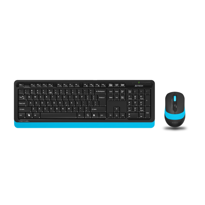 превью Набор клавиатура+мышь A4Tech Fstyler FG1010 кл:черн/син м:черн/син USB WLS
