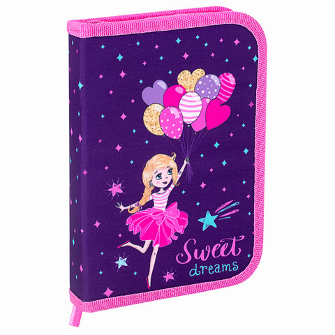 превью Пенал с наполнением BRAUBERG1 отделение1 откидная планкаполиэстер24 предмета21×14 см«Sweet dream»270316