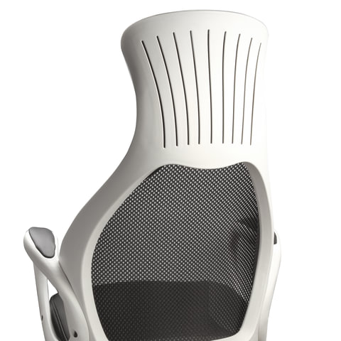 Кресло офисное BRABIX PREMIUM «Genesis EX-517», пластик белый, ткань/экокожа/сетка черная