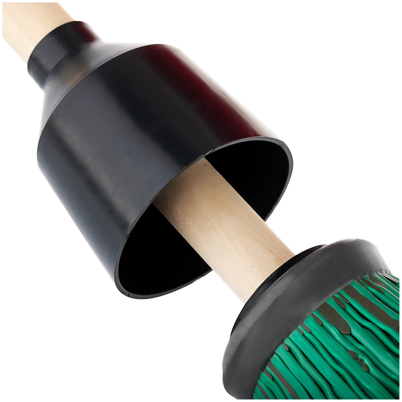 Метла OfficeClean, синтетическая, для улицы, круглая классическая, с деревянным черенком 120см